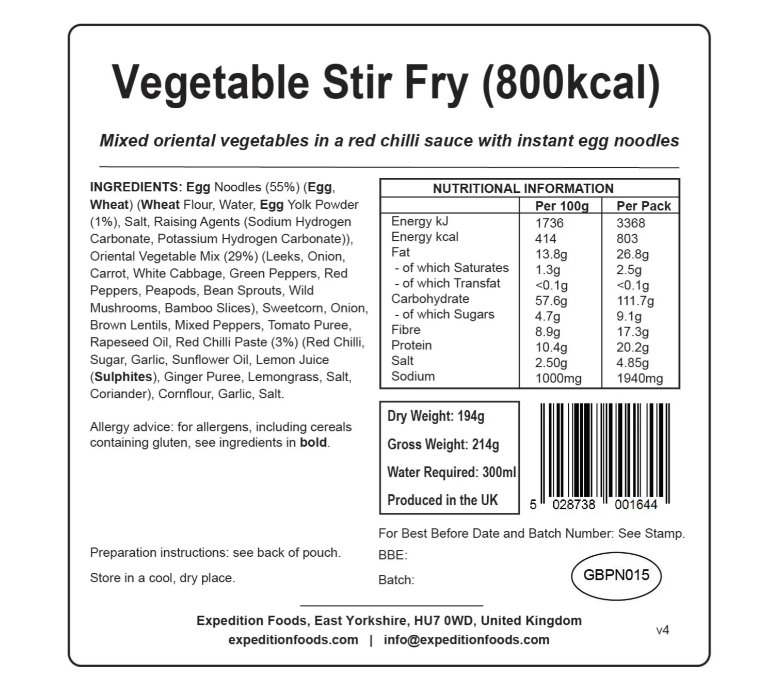 Expedition Foods Meal 800KCAL - Image 23